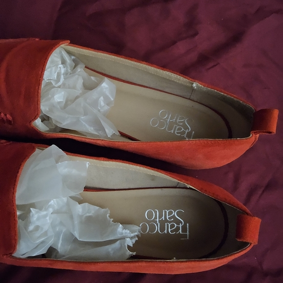Shoe Bundle Franco Sarto Red And Blue Suede Flats And Calvin Klein GENTLY LOVED - Picture 9 of 14